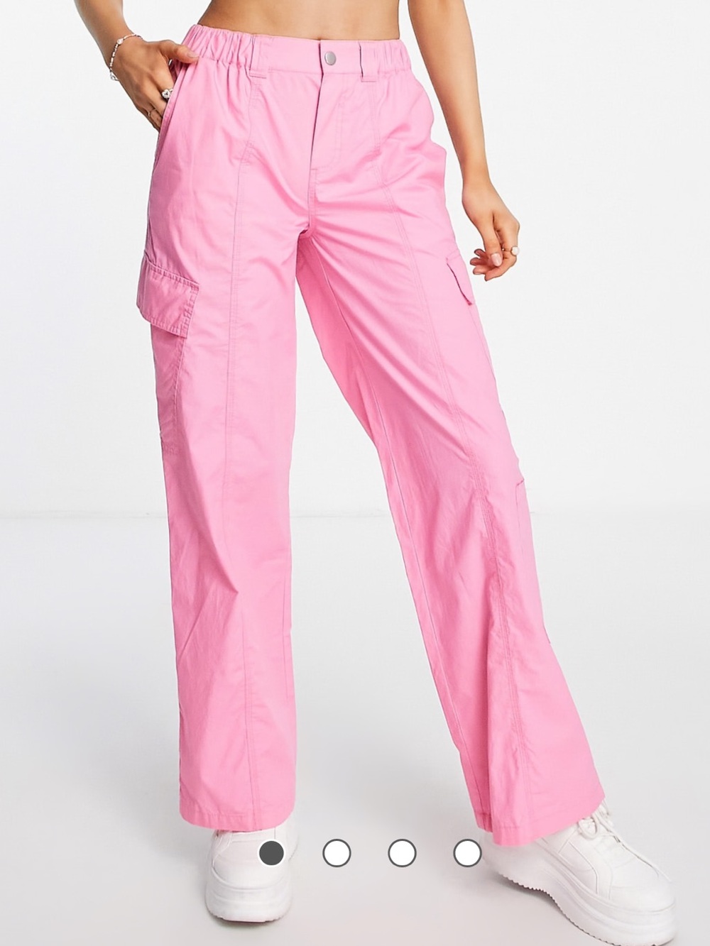 ASOS Bubblegum Pink Wide-Leg Cargo Pants Size 6 Like New